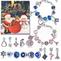 CLTYQ Schmuck-Adventskalender Schmuck-Adventskalender Weihnachtskalender Teenager Mädchen Kinder, DIY Adventskalender Inhalt Kinder Frauen Schmuck Armband blau|rosa