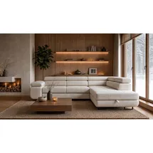 storez24 Eckcouch Textil 3-Sitzer Beige