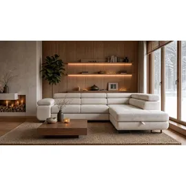 storez24 Eckcouch Textil 3-Sitzer Beige