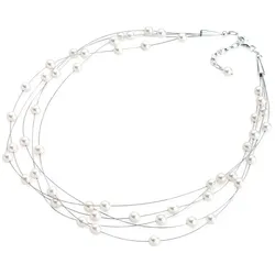 Elli Multi-Chain synthetischen Perlen 925 Silber 43 Damen