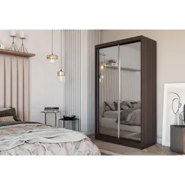 masseno Schwebetürenschrank BELLINA 120 x 216 x 61 cm Wenge/Rot
