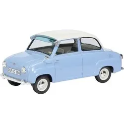 SCHUCO 450009600 1:18 Goggomobil Limousine, hellblau/weiß