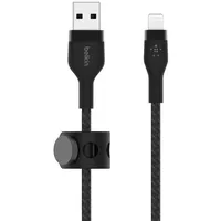 Belkin BoostCharge Pro Flex Lightning/usb-a 2m mfi zert., Schwarz
