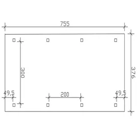 SKANHOLZ Franken Bogendach Carport aus Leimholz 3,76 x 7,55 m unbehandelt