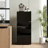 Mini-kühlschrank 92 L Schwarz – 28 L Gefrierfach, Glastür & Led