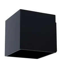 UP & Down Wandleuchte, ALU, schwarz, Würfel-Form, L 10 cm