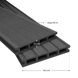 Juskys Terrassendiele 220 cm grau