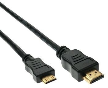 Inline HDMI-Kabel Stecker A auf C mit vergoldeten Kontakten 5m schwarz