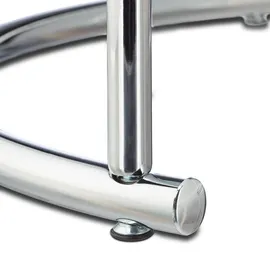 Relaxdays Satztische rund, Chromgestell, 2er Set, modernes Design - Milchglas, Couchtisch Metall, Beistelltische, silber