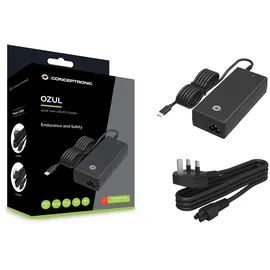Conceptronic Ladegerät 1Port GaN USB PD Desktop-Ladegerät, Integriertes USB-C-Kabel, UK-Stecker