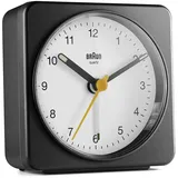 Braun BC03BW. Wecker Schlummerfunktion und Licht, ruhiges Quarzuhrwerk, Crescendo-Alarm, schwarz-weißes Modell
