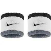 Nike Swoosh Classic Wristbands 2er Pack Schweißbänder Tennis Fitness Running Handgelenkbänder Sport, White/Cool Grey/Black, One Size