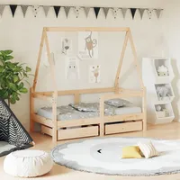 VidaXL Kinderbett mit Schubladen 70x140 cm Massivholz Kiefer