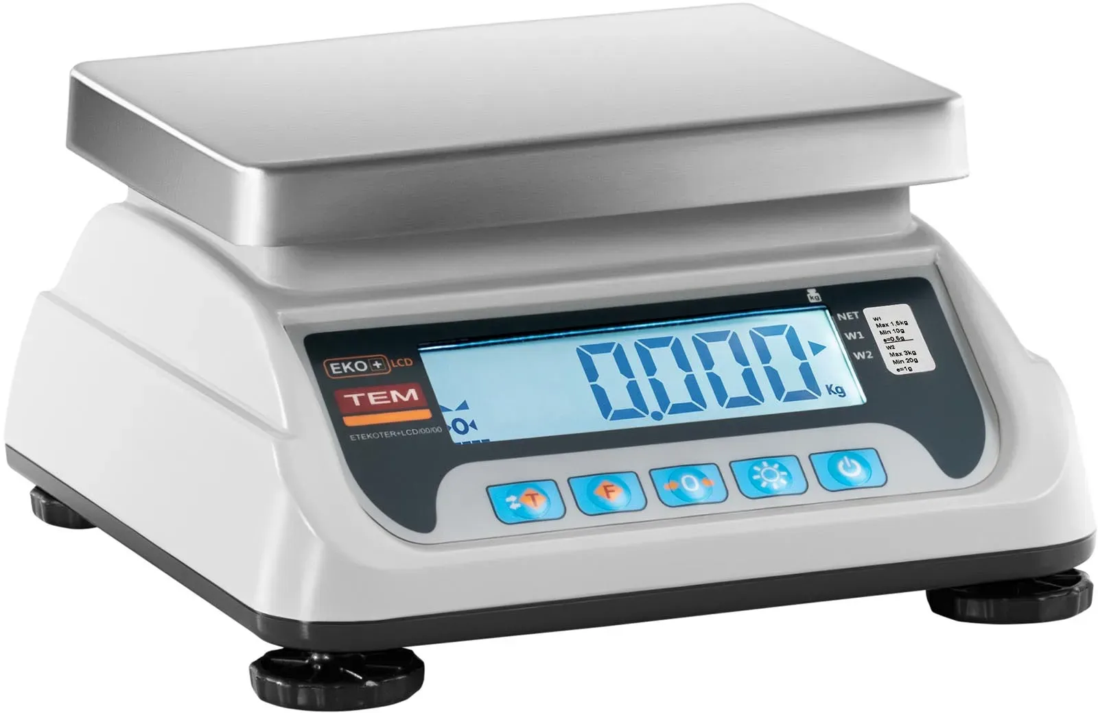 TEM Tischwaage - geeicht Zone 1 - 3 kg / 1 g - LCD TEKO+LCD03T-P1-B1-ZONE1