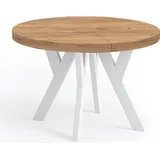 dekori.interiors Dekori_Interiors Esstisch, Braun, Holz, Eiche, Craft Golden / Weiss