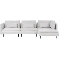 3-Sitzer Ecksofa L-Form Stoff grau modular mit Chaiselongue links Kissen Egeris