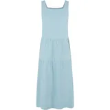 URBAN CLASSICS Girls 7/8 Length Valance Summer Dress, Volantkleid für Mädchen, ärmellos, oceanblue, 122/128