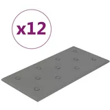 vidaXL Wandpaneele 12 Stk. Grau 60x30 cm Kunstleder 2,16 m2