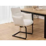 s-style möbel Hera Polsterstuhl Bouclé weiß