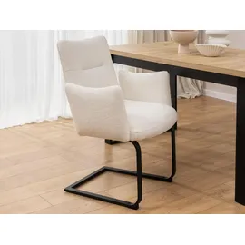 s-style möbel Hera Polsterstuhl Bouclé weiß