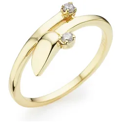 Fingerring »Schmuck Geschenk Silber 925 Damenring Blüte«, mit Topas, 24837630-53 gelbgoldfarben-kristallweiß + kristallweiß
