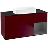 Villeroy & Boch Finion Waschtischunterschrank F712GKHB 120x60,3x50,1cm, Regal rechts Anthracite matt, Peony Matt