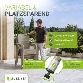 Juskys Yoro Polyrattan Gartenstuhl Grau 8 St.