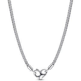 PANDORA Moments Studded Chain Halskette aus Sterling Silber mit Herz-Karabiner