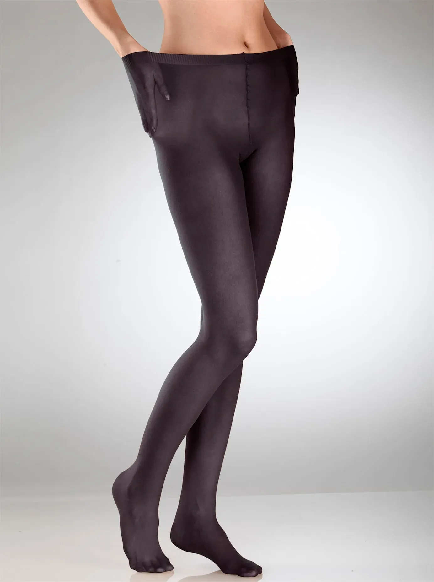 Feinstrumpfhose ESDA, Damen, Gr. 5/48, grau (grafit), 100% Polyamid, Strumpfhosen Feinstrumpfhose