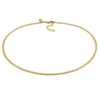 Elli Premium Kette ohne Anhänger Choker Stäbchen-Panzerkette Basic 925 Silber goldfarben