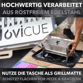 ovicue Mobiler Steck-Gasgrill Silber
