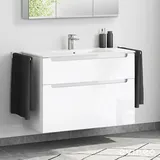 evineo ineo5 Unterschrank B: 101 cm, 2 Auszüge, mit Griffmulde, für Duravit ME by Starck Waschtisch,, BE0367WH,