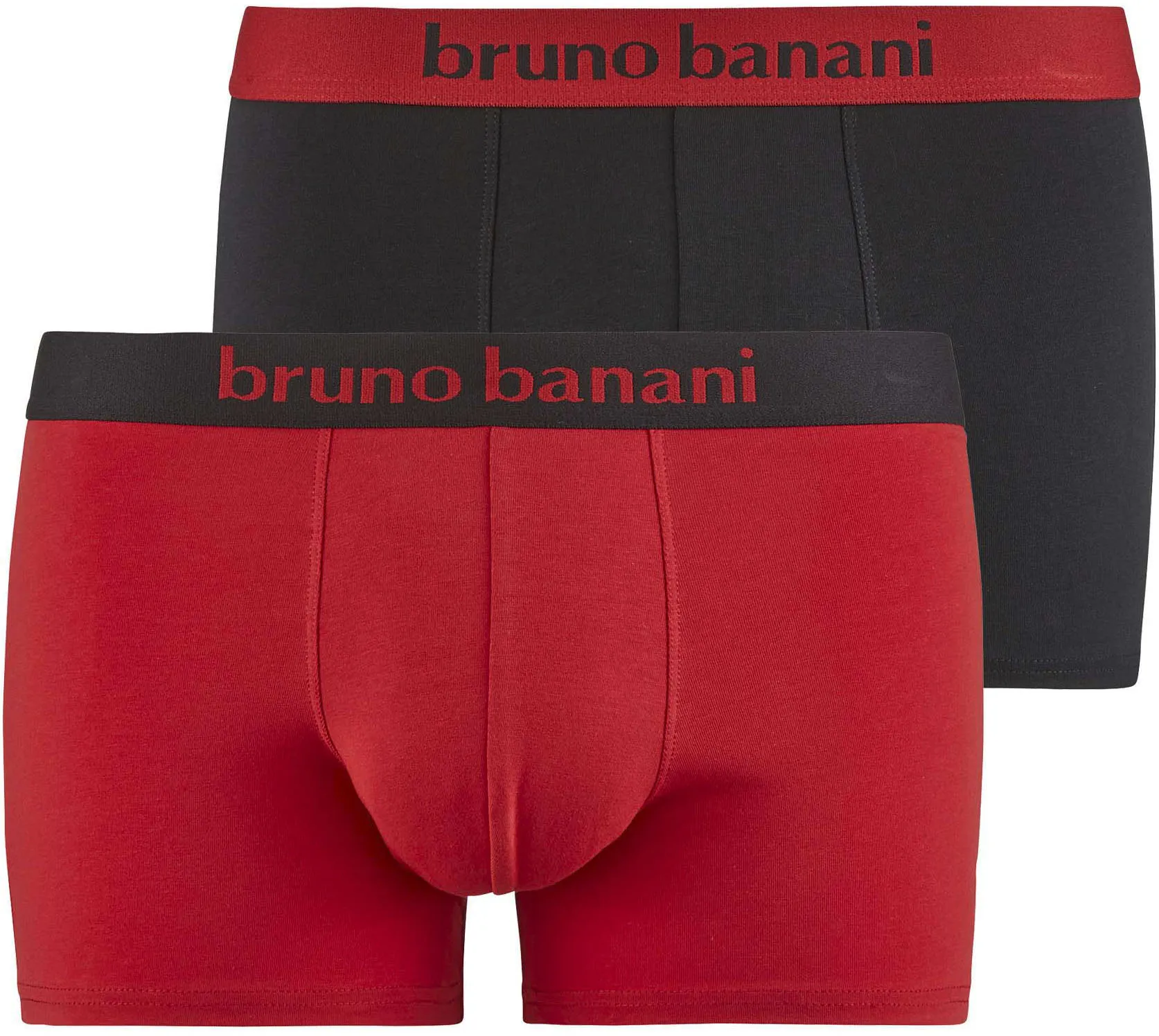 Bruno Banani Boxershorts »FLOWING«, (2er-Pack), mit kontrastfarbenem Bündchen Bruno Banani rosenrot-schwarz L