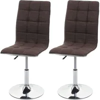 Mendler 2er-Set Esszimmerstuhl HWC-C41, Stuhl Küchenstuhl, höhenverstellbar drehbar, Stoff/Textil