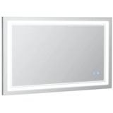 kleankin Badezimmerspiegel mit Led Beleuchtung Silber (Farbe: Silber)