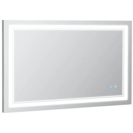 kleankin Badezimmerspiegel mit Led Beleuchtung Silber (Farbe: Silber)