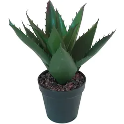 K ̧nstliche Aloe Vera im Topf mit Steindeko Hˆhe 27 cm Pflanze dunkelgr ̧n