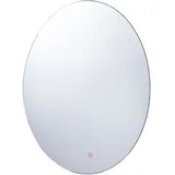 Beliani Badspiegel LED-Beleuchtung Oval Antibeschlagsystem Touch Sensor Modern - Silber