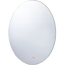Beliani Badspiegel LED-Beleuchtung Oval Antibeschlagsystem Touch Sensor Modern - Silber
