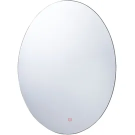 Beliani Badspiegel LED-Beleuchtung Oval Antibeschlagsystem Touch Sensor Modern - Silber