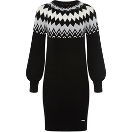 LAURA SCOTT Strickkleid Norwegermuster Schwarz/Grau 40