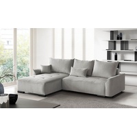 Beautysofa Ecksofa Satin L, mit universelle Ottomane, Schlafecke mit Schlaffunktion und Bettkasten beige