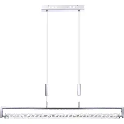 LED Hängeleuchte Pendellampe Balken Design Chrom höhenverstellbar H 160 cm Wohnzimmer