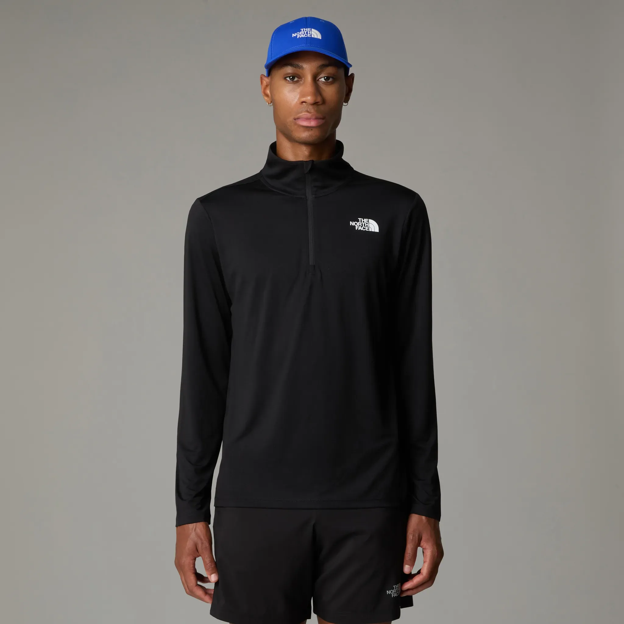 Funktionsshirt THE NORTH FACE, Herren, Gr. S, schwarz (tnf schwarz), Web, Obermaterial: 100% Polyester, unifarben, normal, Rundhals, Shirts Funktionsshirt, mit Stehkragen, mit Reißverschluss, pflegeleicht