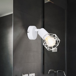 Wand Spot Leuchte Wohn Zimmer Beleuchtung Strahler Käfig Gitter Lampe weiß verstellbar