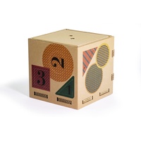 Rippotai Cubo Spielzeugbox mit Shapes-Formen, Aufbewahrungsbox für das Kinderzimmer, mit Buchstaben, abnehmbare Zahlen für Kinder, wird zum Lampenschirm 24 x 24 cm