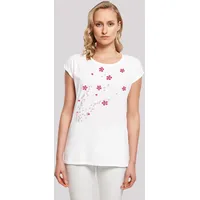 F4NT4STIC Extended Shoulder T-Shirt Blumen Ranke in weiß |