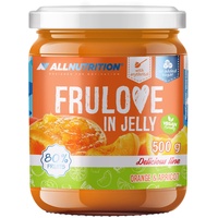 ALLNUTRITION Frulove In Jelly Apricot & Orange - Zuckerfreie Marmelade - Marmelade ohne Zucker - 80% Jelly Fruit Kalorienarme Süßigkeiten - Fruchtaufstrich ohne Zucker - Brotaufstrich Vegan - 500g