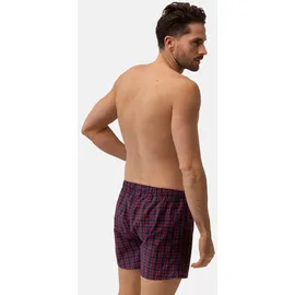 Danish Endurance AMERICAN BOXERSHORTS FÜR HERREN - 4-Pack - Blau/Rot - M