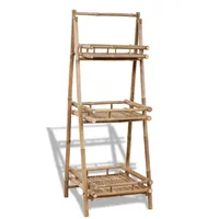 vidaXL Bambus Leiterregal Standregal Pflanztreppe Badregal 3 Ebenen klappbar